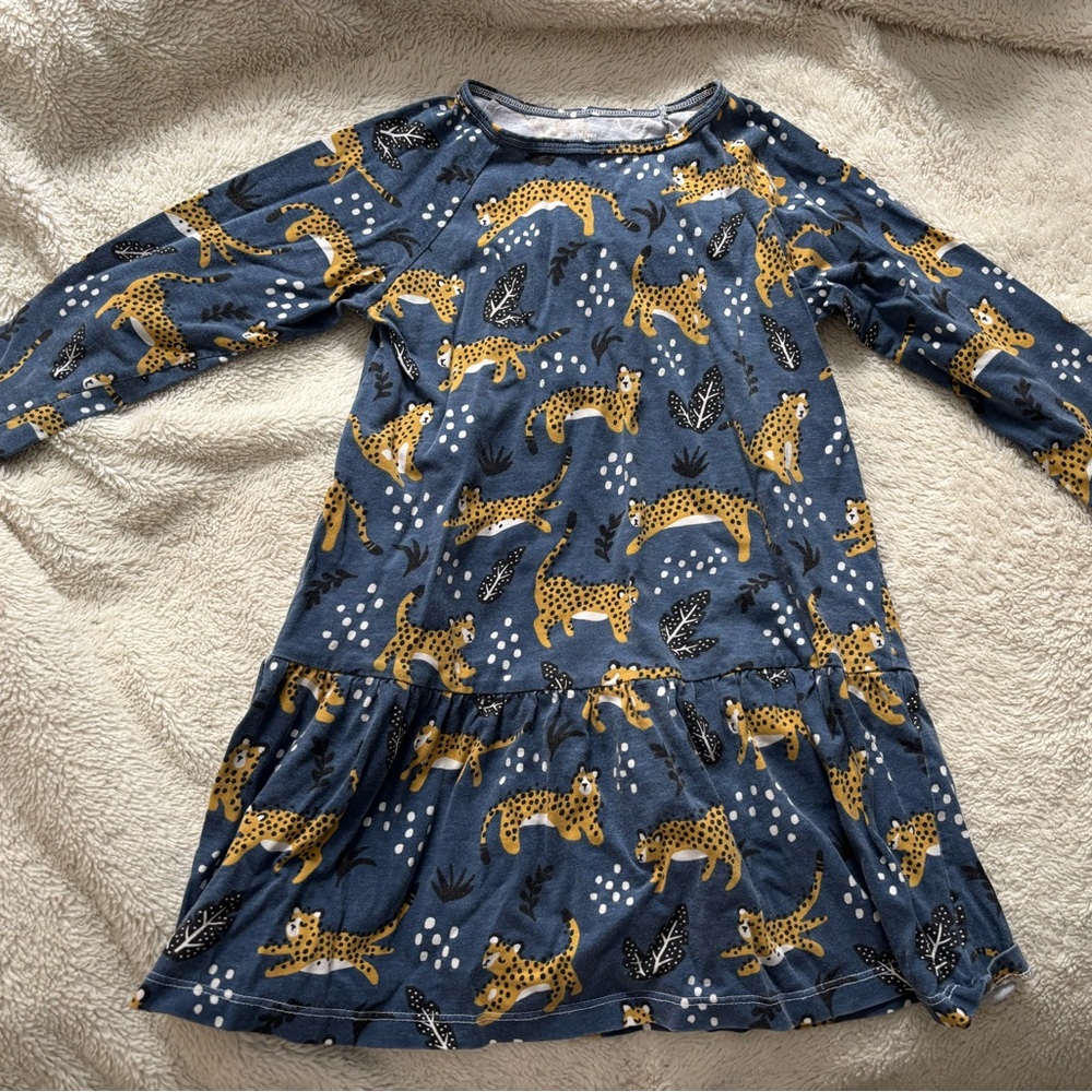 Winter Water Factory Organic Leopard Print Long Sleeve Dress 6